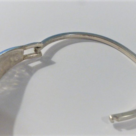 14gr Vintage Alpaca Mexico .925 STERLING BRACELET Silver Bracelet Bangle - Picture 7 of 8